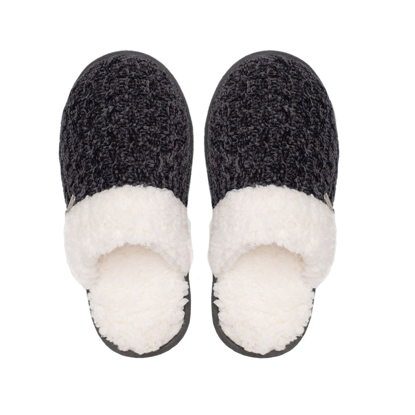 Indoor Sole Recycled Slippers - Charcoal Chenille