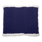 Pudus Cable Knit Winter Infinity Scarf, Fleece-Lined Neck Warmer Circle Snood Cable Knit Navy - Snood