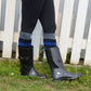 Pudus Women's Warm Tall Boot Socks (W 6-10), Fleece-Lined Knee High Winter Socks (Perfect Thermal Socks, Rain Boot Socks and Hiking Socks) Boot Sock Lumberjack Blue Adult Tall
