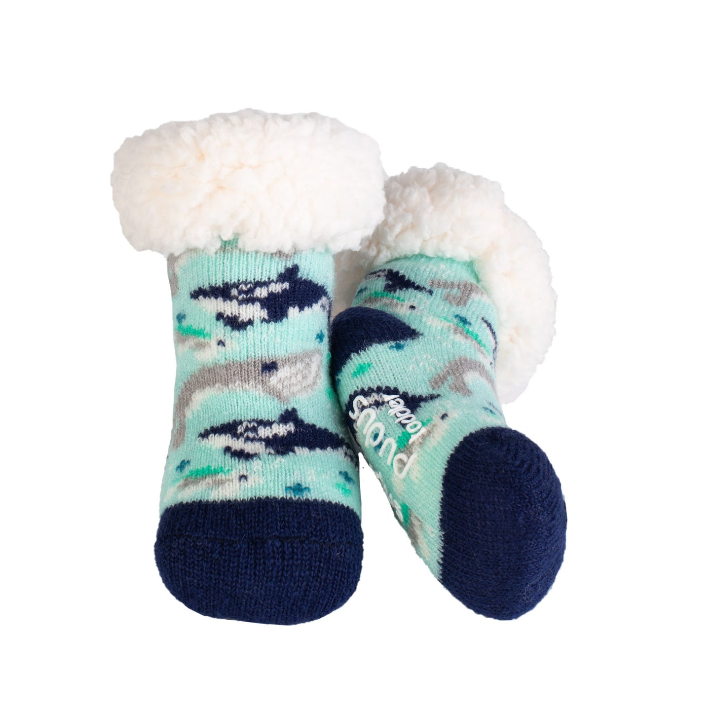 Whale Navy - Toddler Slipper Socks