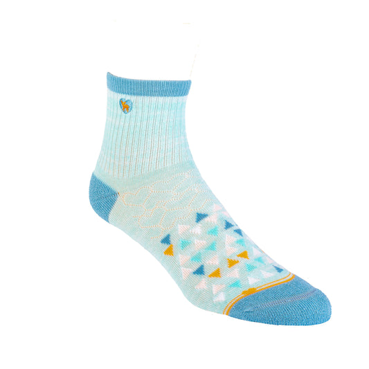 What's your Angle Blue - Bamboo Uptown Quarter Crew Socks