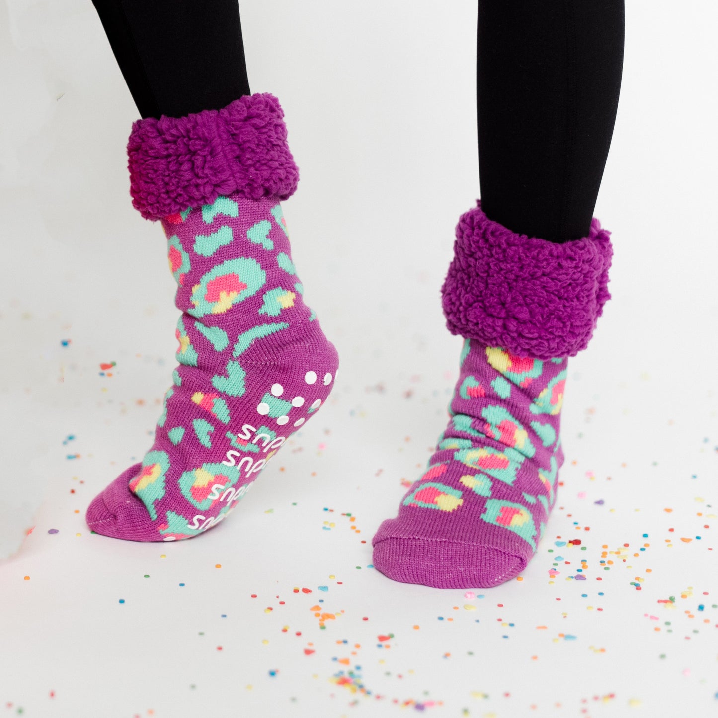 Purple Leopard - Classic Slipper Sock