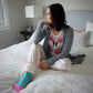 Pudus Cozy Winter Slipper Socks for Women and Men with Non-Slip Grippers and Faux Fur Sherpa Fleece - Adult Regular Fuzzy Socks Crabs - Flamingo - Classic Slipper Sock